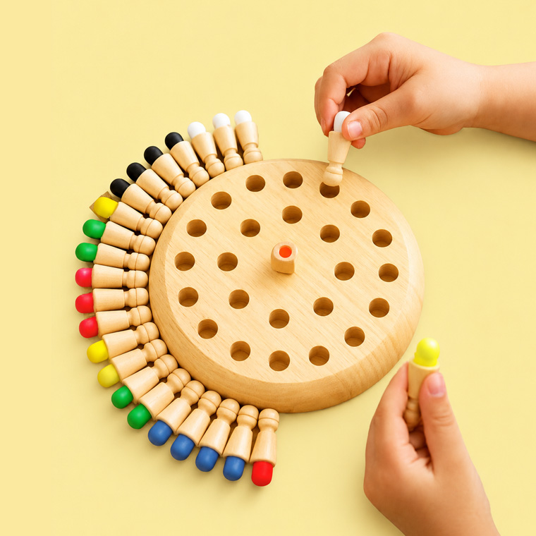 WOODEN MEMORY CHESS