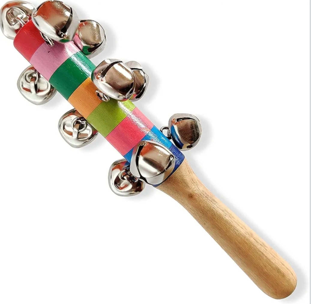 WOODEN JINGLE BELL RATTLE