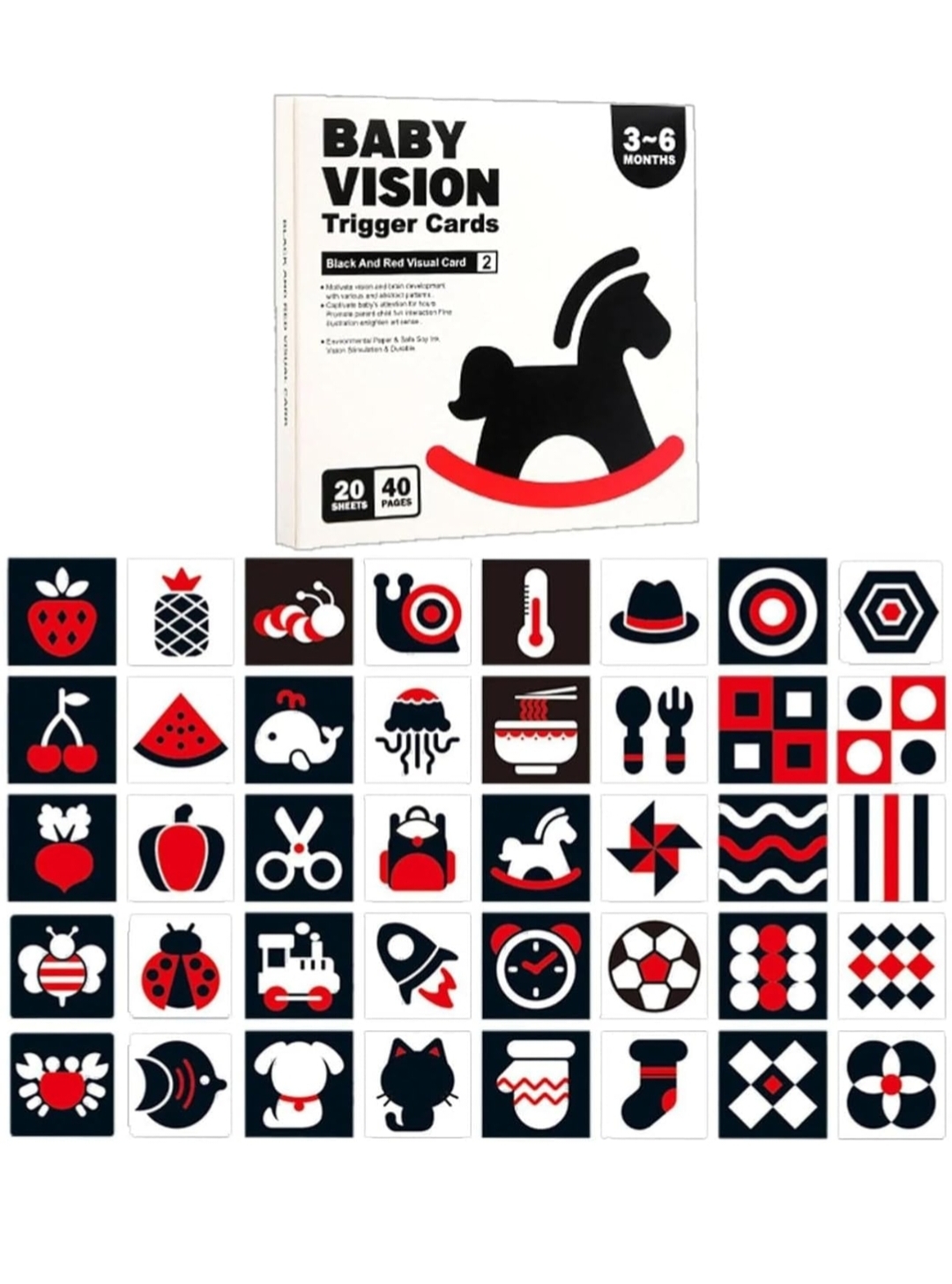 BABY VISION TRIGGER CARDS 3 -6 Months