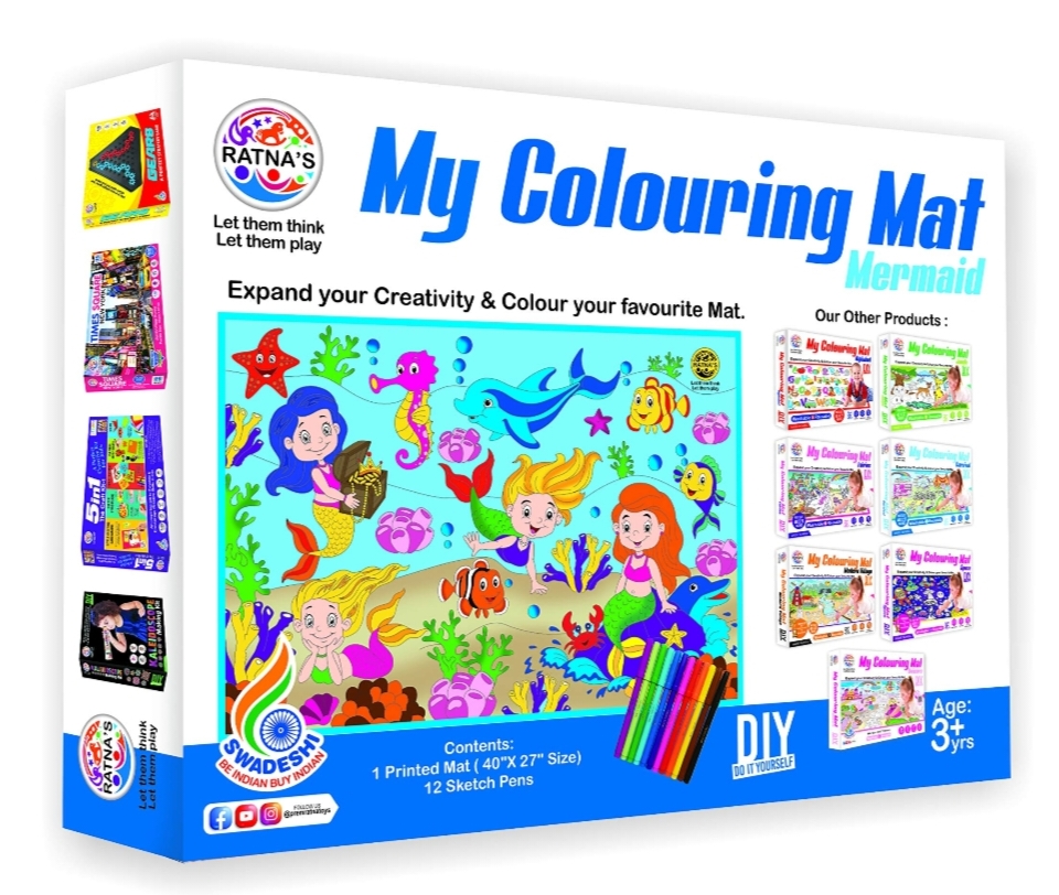 WASHABLE COLOURING MAT - MERMAID THEME
