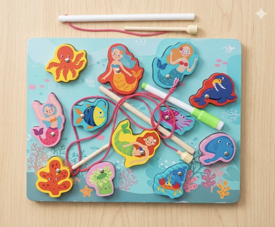 WOODEN MAGNETIC FISHING BOARD