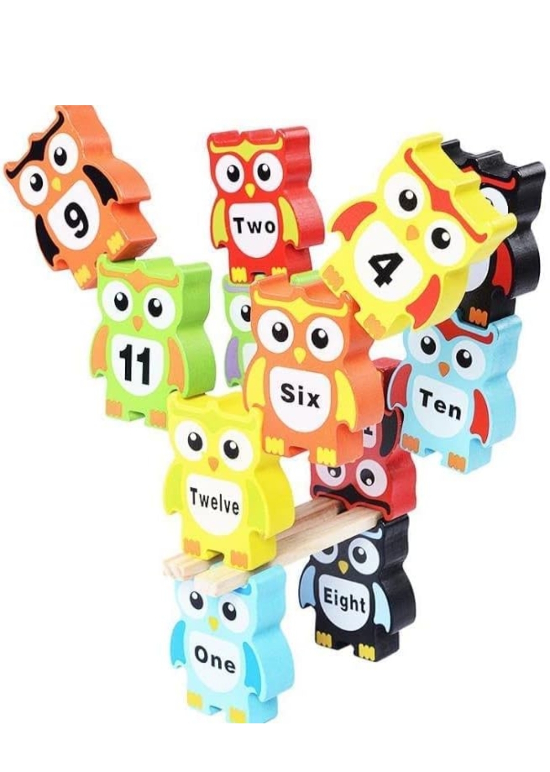 WOODEN OWL BALANCING STACKING BLOCKS