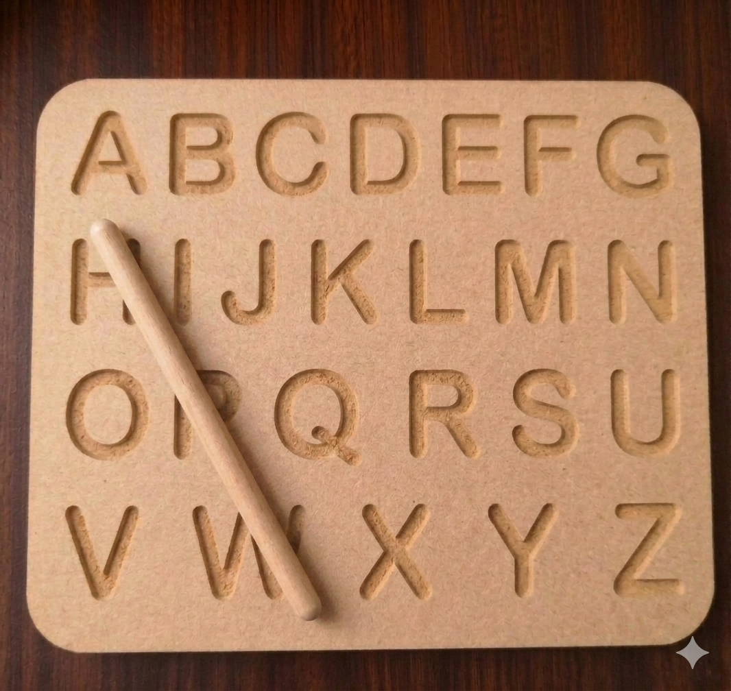 WOODEN ENGLISH ALPHABET TRACING BOARD