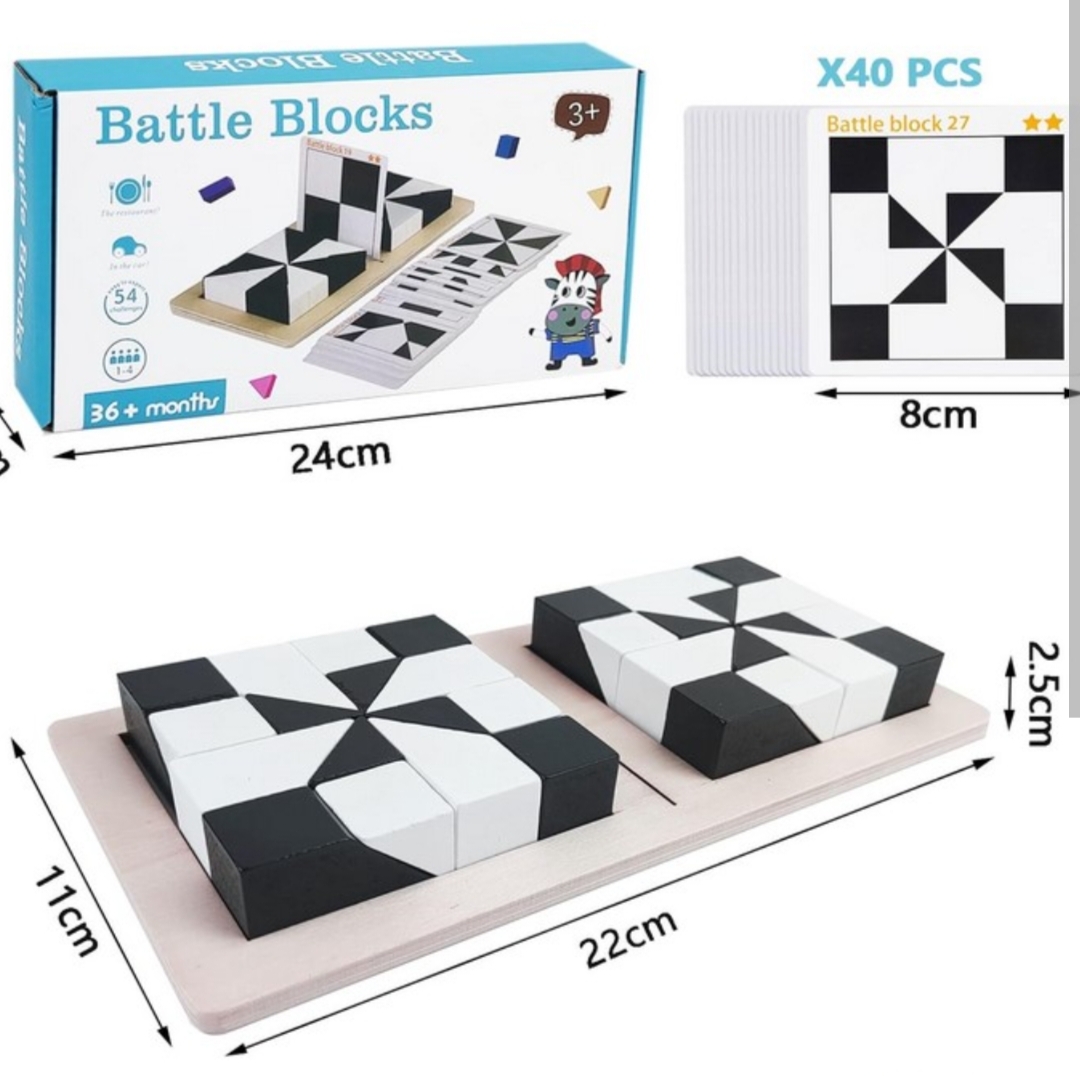 WOODEN BATTLE BLOCKS -BRAIN TEASER PUZZLE