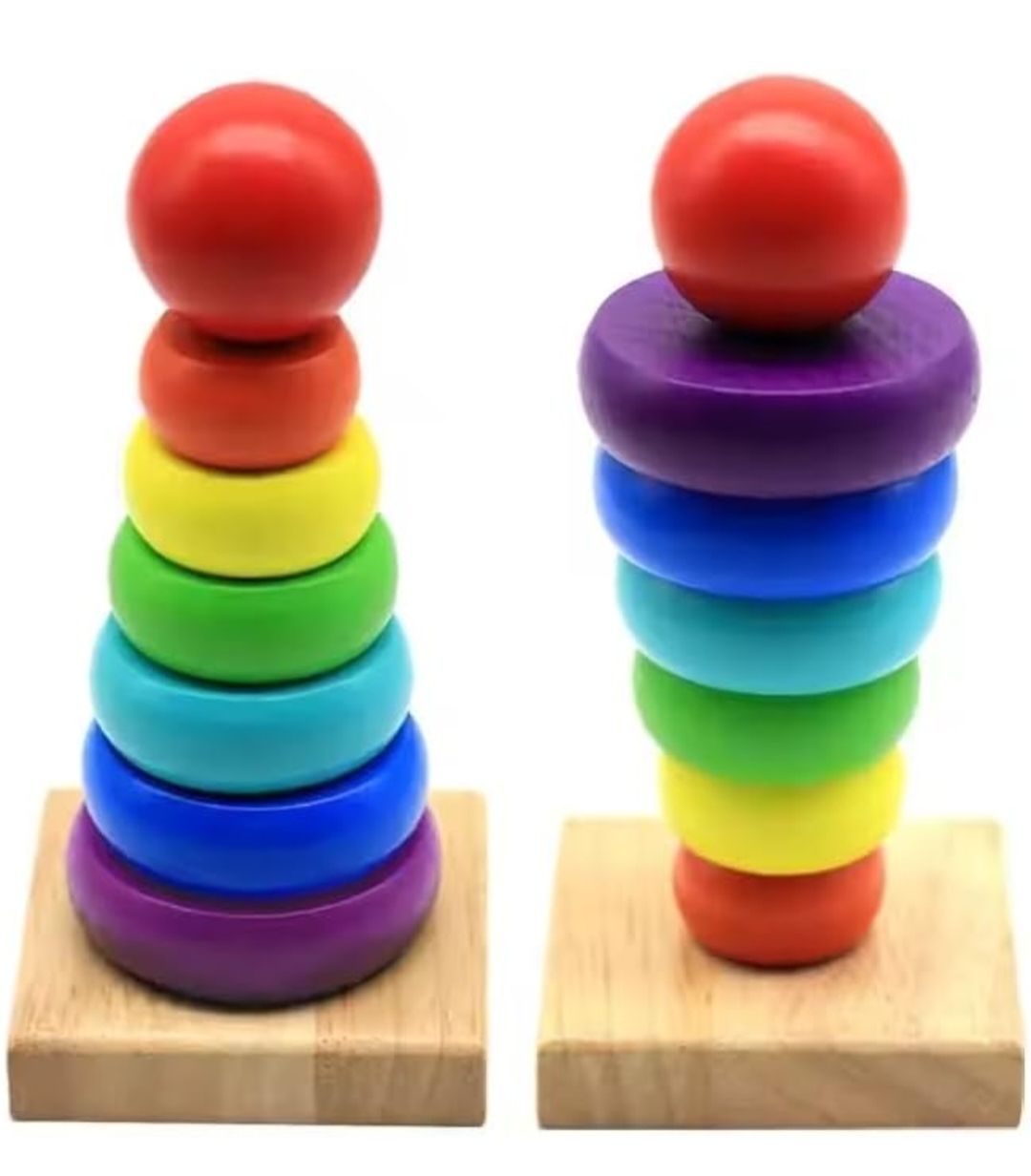 WOODEN RAINBOW STACKING RING TOWER