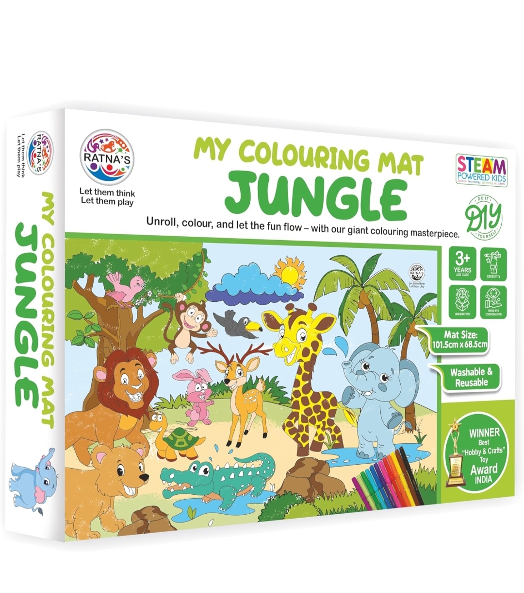 WASHABLE COLOURING MAT - JUNGLE THEME