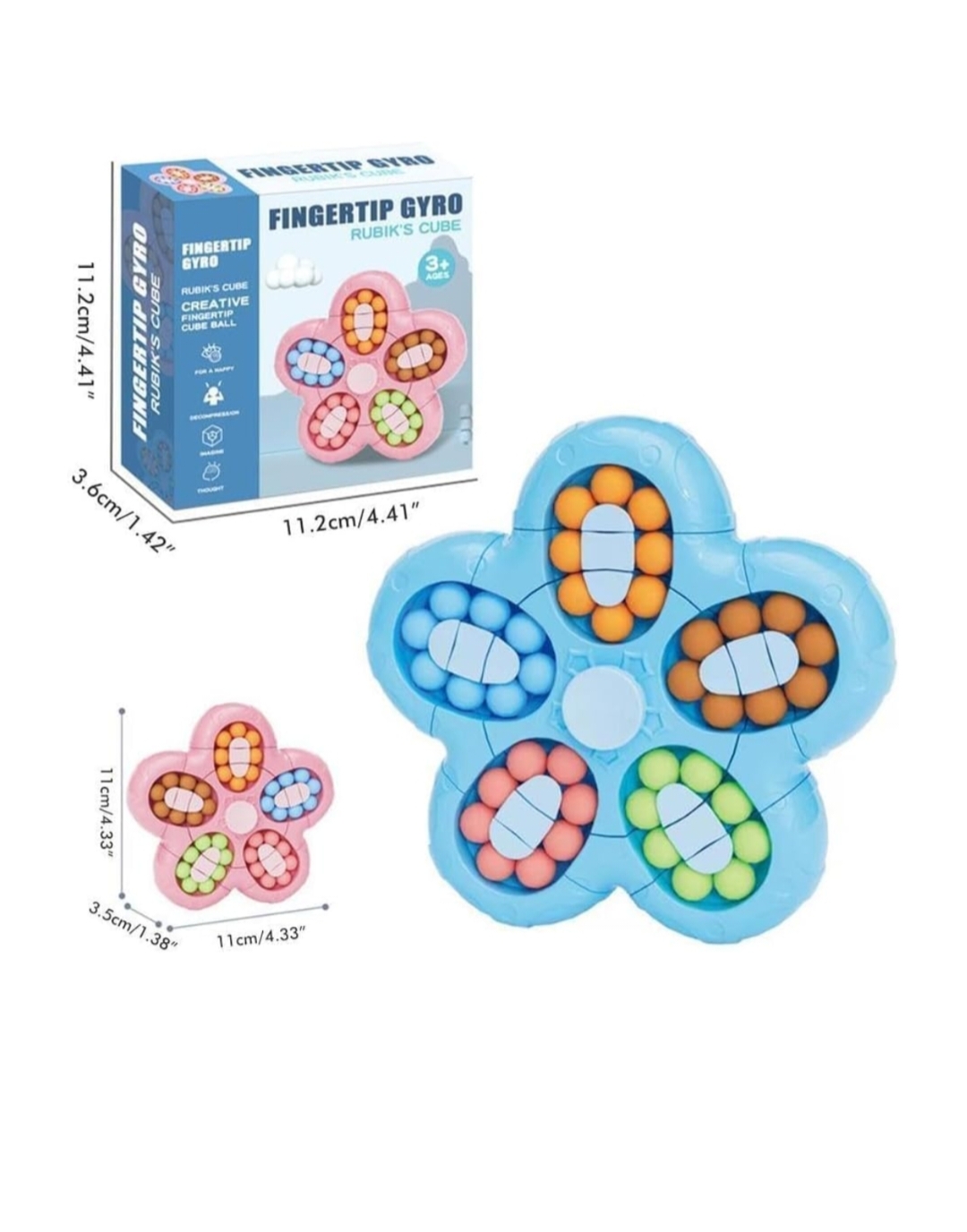 FINGERTIP GYRO RUBIKS STYLE ROTATING PUZZLE
