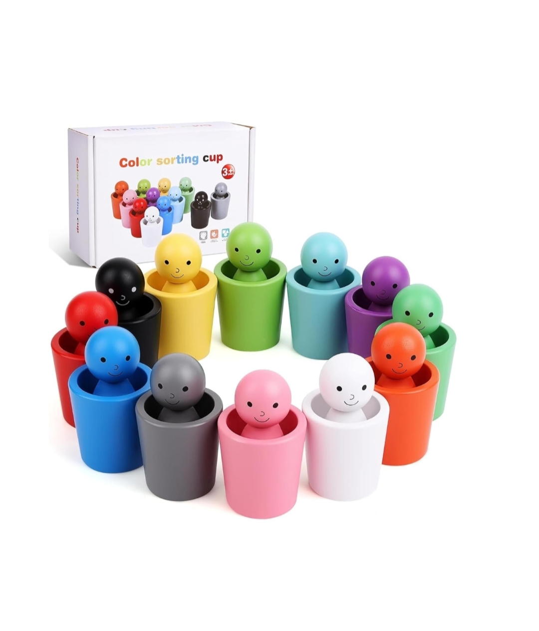 WOODEN COLOUR SORTING CUP