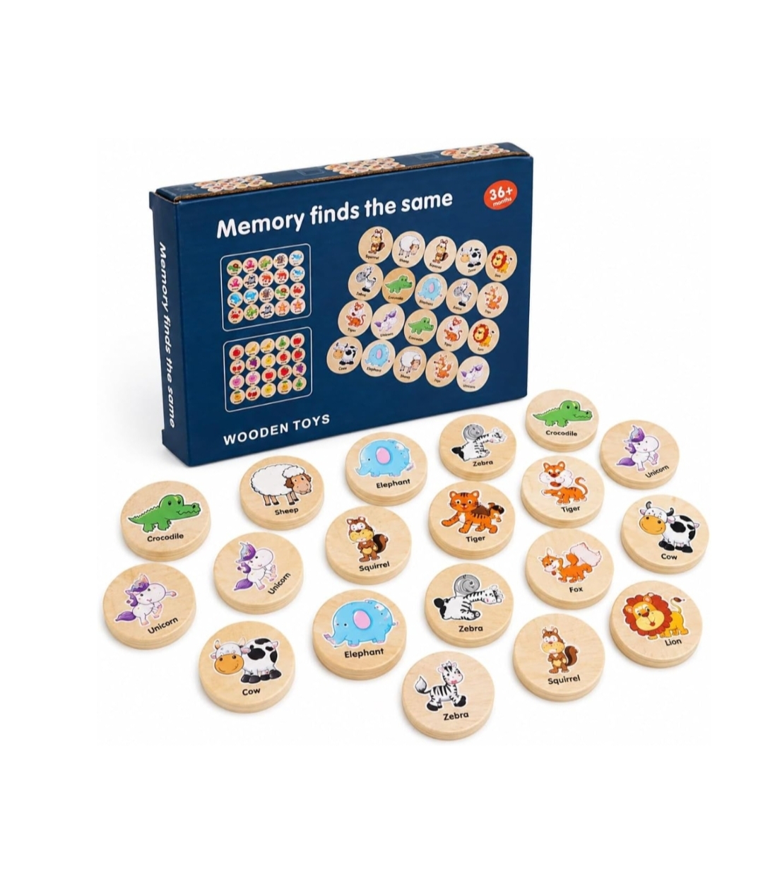 WOODEN MEMORY MATCHING GAME