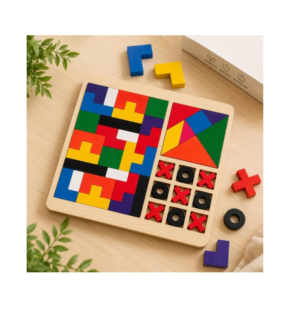 3 IN 1 WOODEN PUZZLE