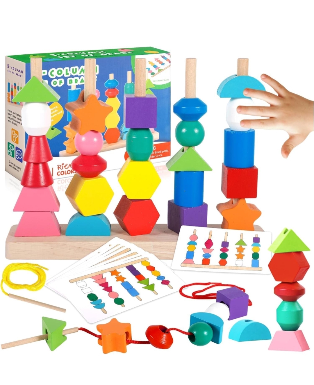 WOODEN BEADS SEQUENCING GAME