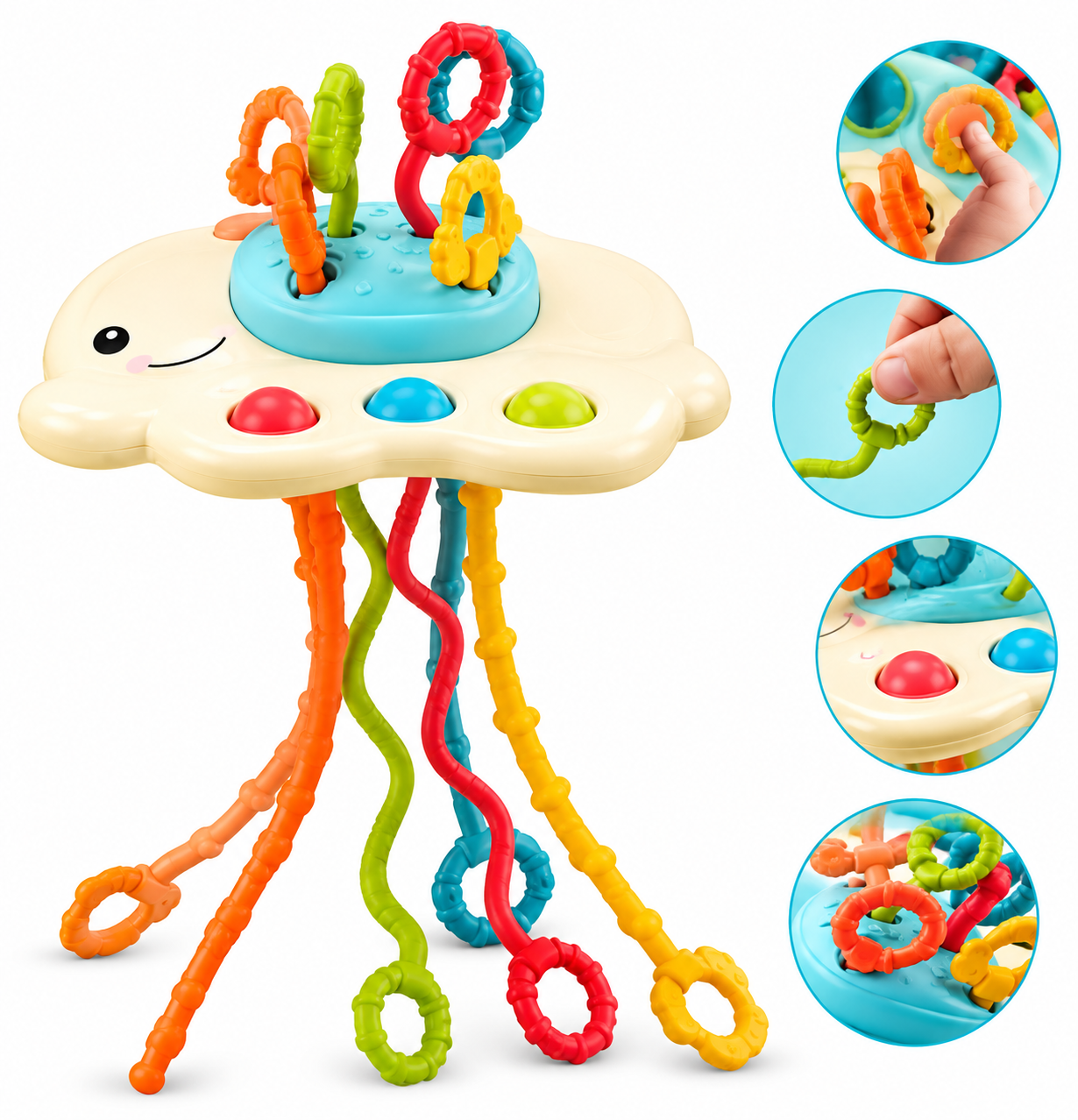 INTERACTIVE SILICONE PULL STRING LEARNING TOY 
