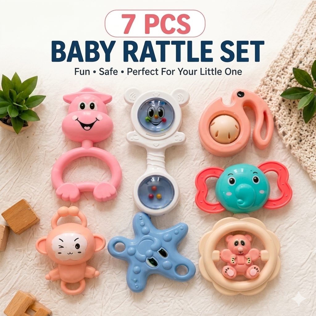 7 PCS BABY RATTLES