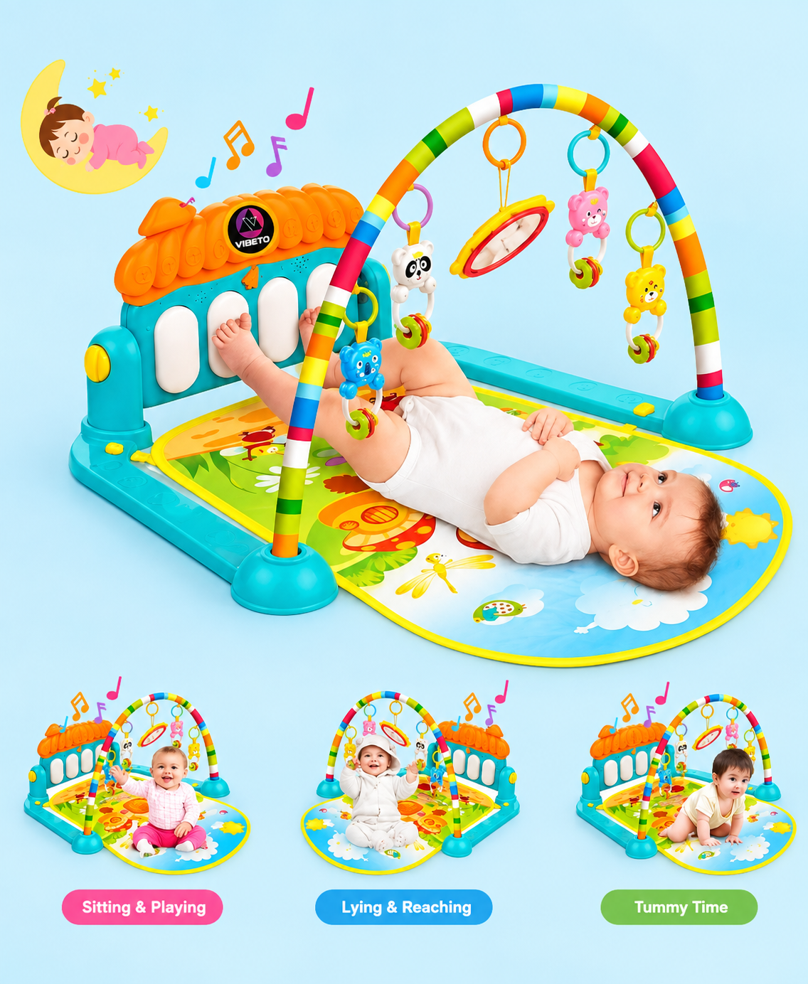 5 IN 1 BABY PLAY MAT WITH KICK AND PLAY PIANO