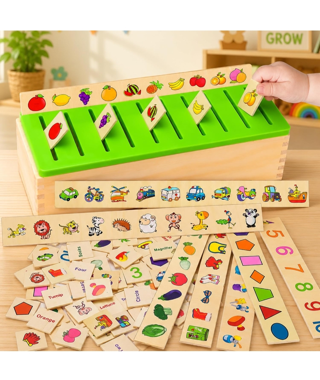 WOODEN KNOWLEDGE CLASSIFICATION BOX