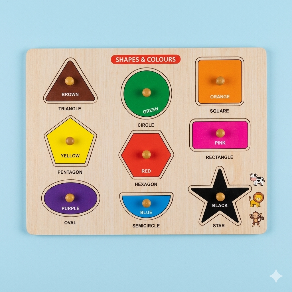 WOODEN SHAPES PEG PUZZLE 