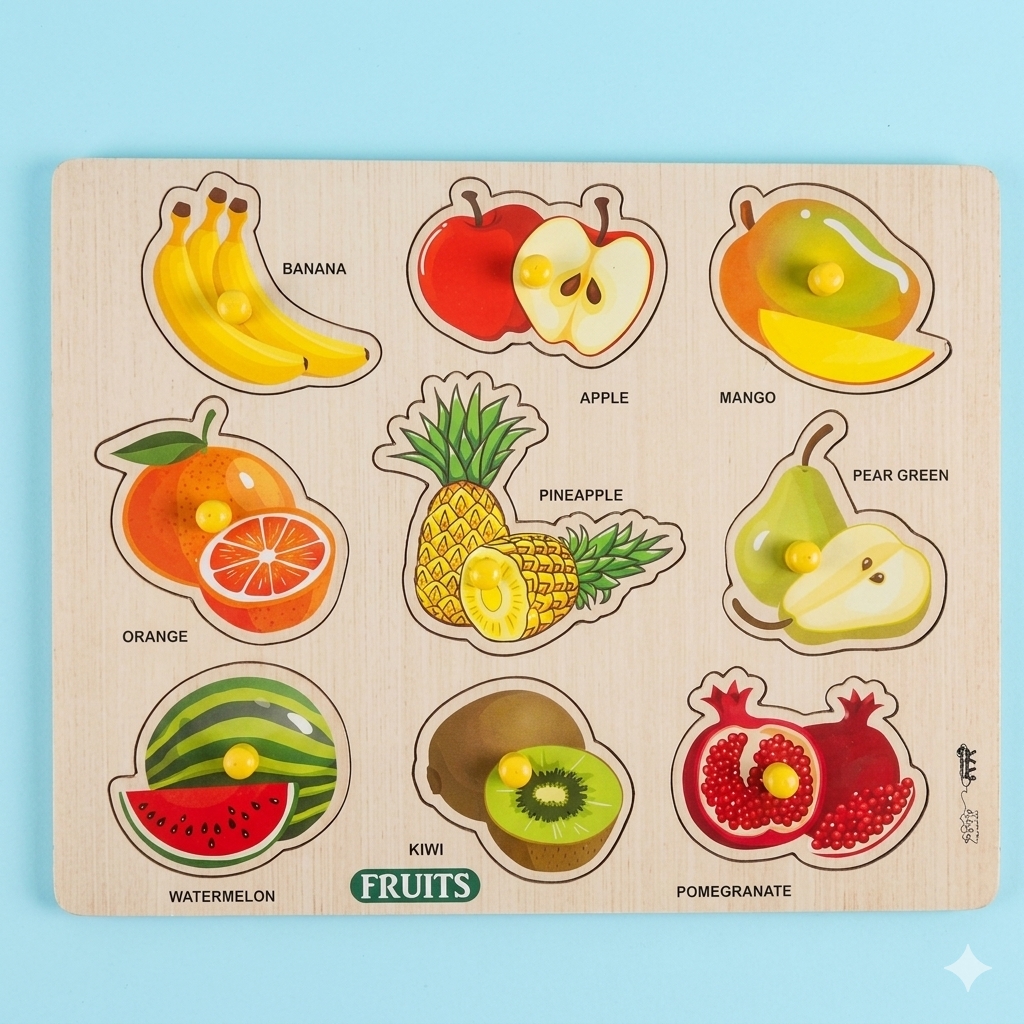 WOODEN FRUITS PEG PUZZLE