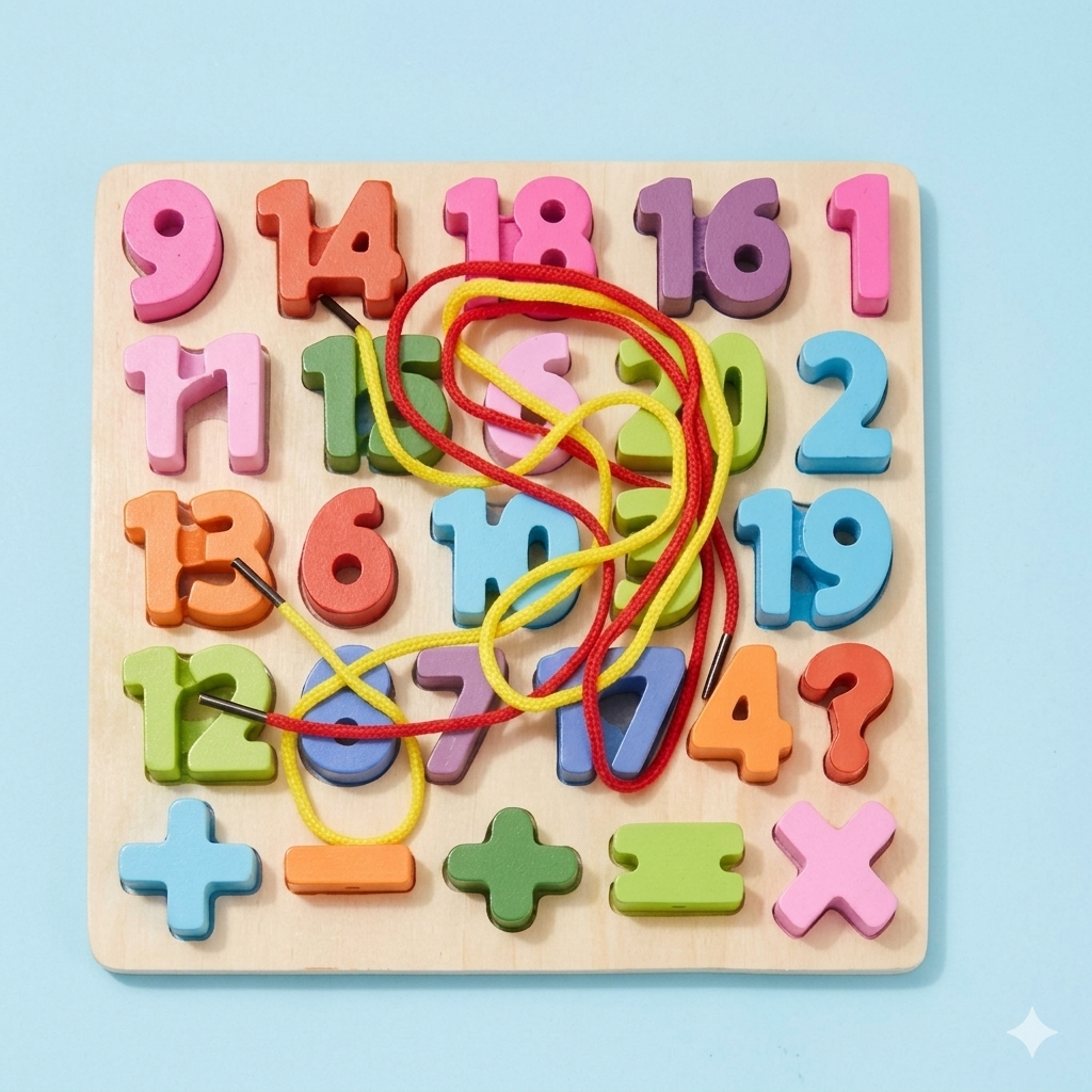 WOODEN NUMBER BOARD WITH LACING