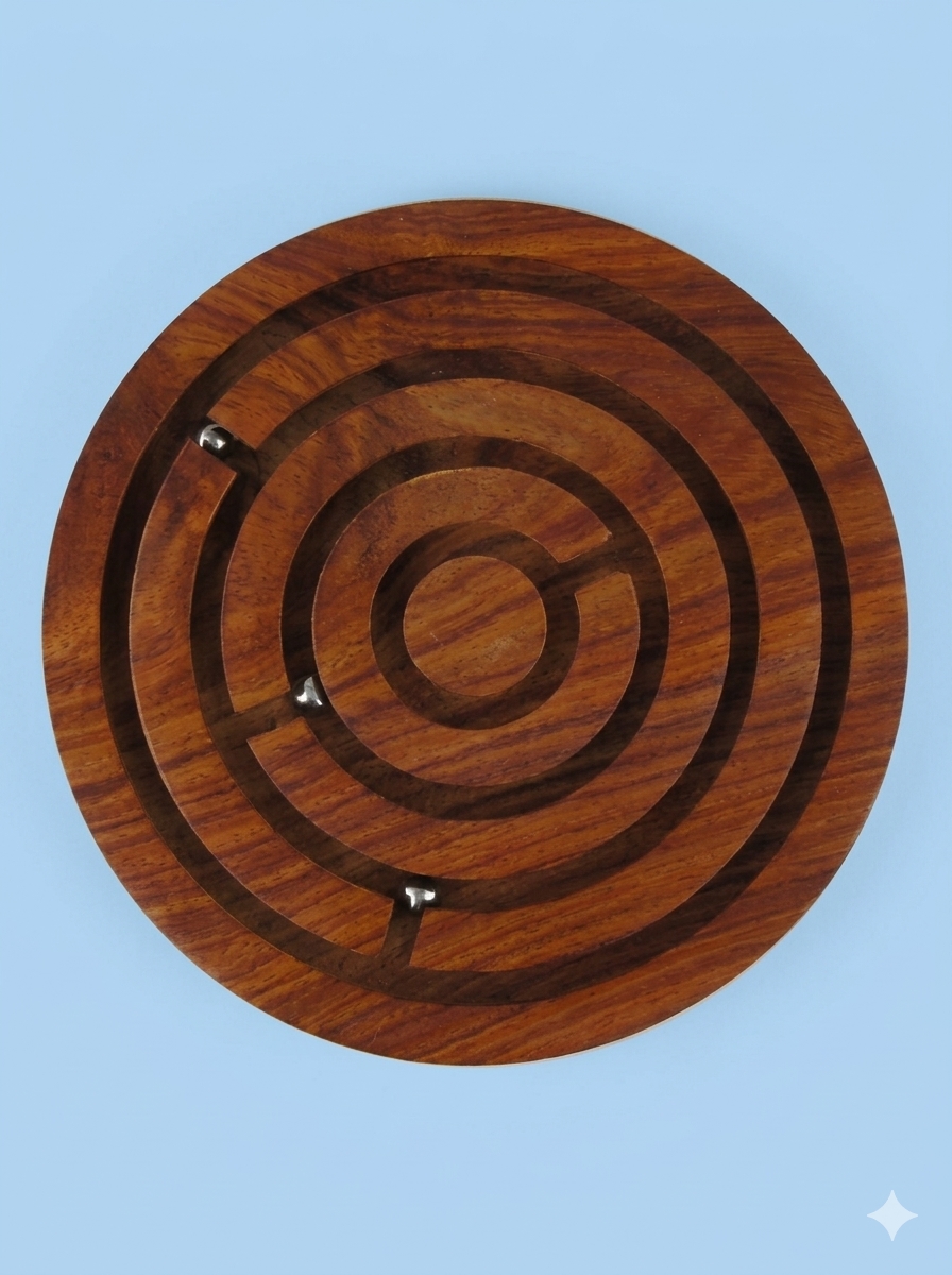4 INCH WOODEN MAZE RING