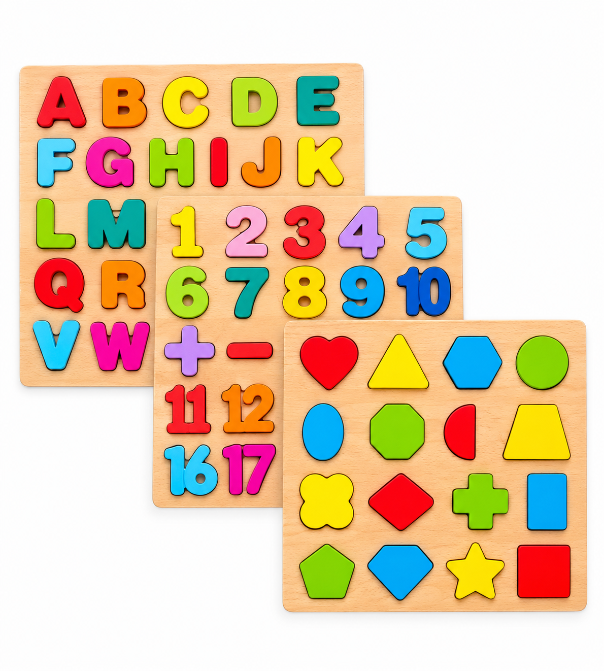 3 SET WOODEN LEARNING BOARD