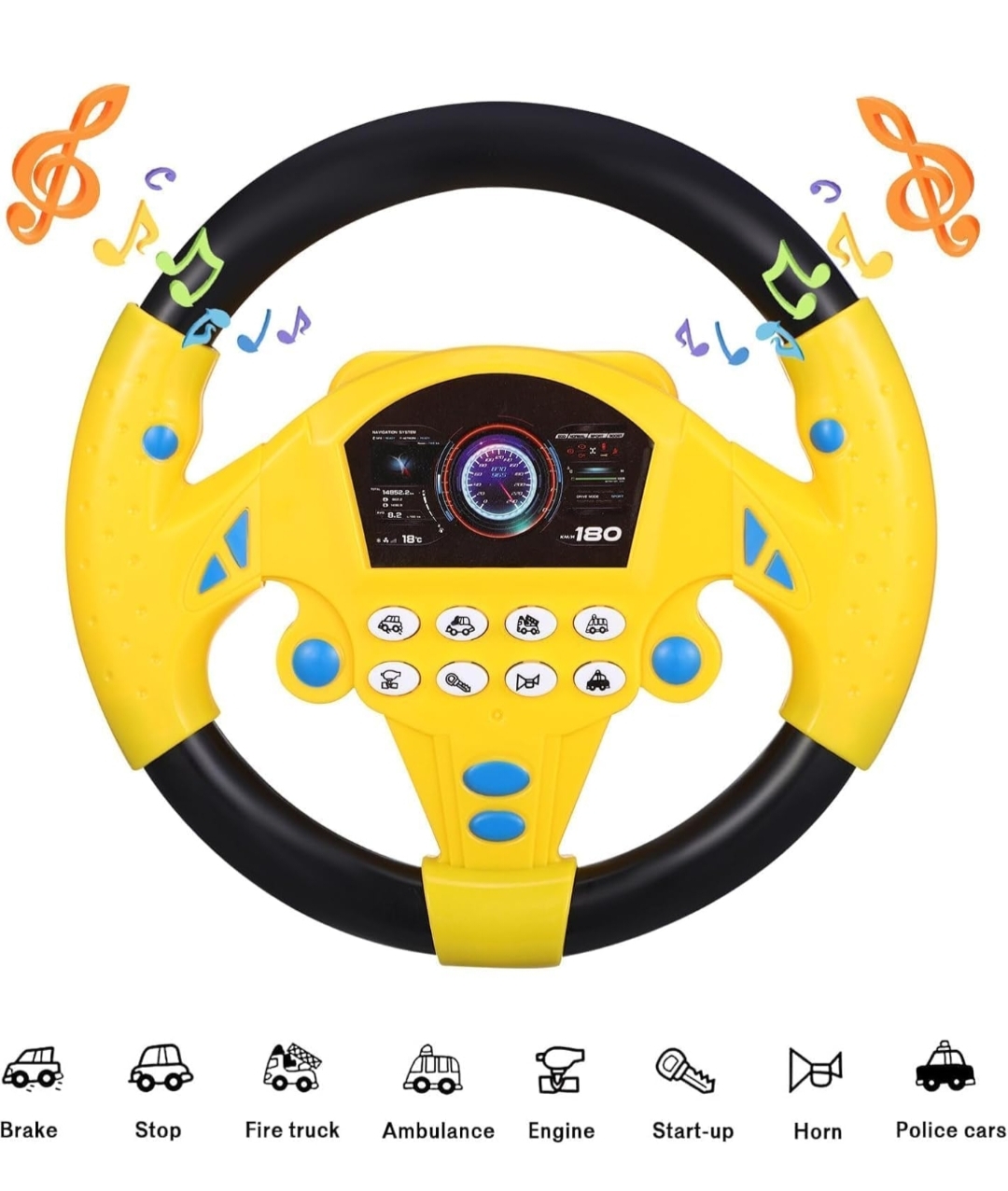 Premium Kids Steering Wheel Toy with Music & Interactive Sound Effects