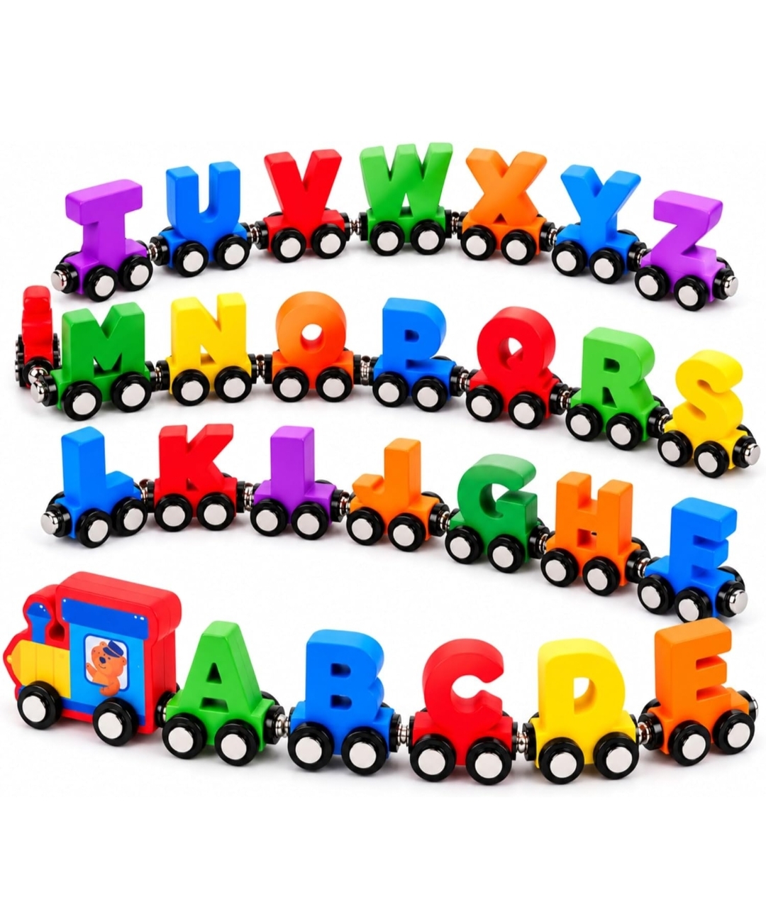 MAGNETIC WOODEN ALPHABET TRAIN