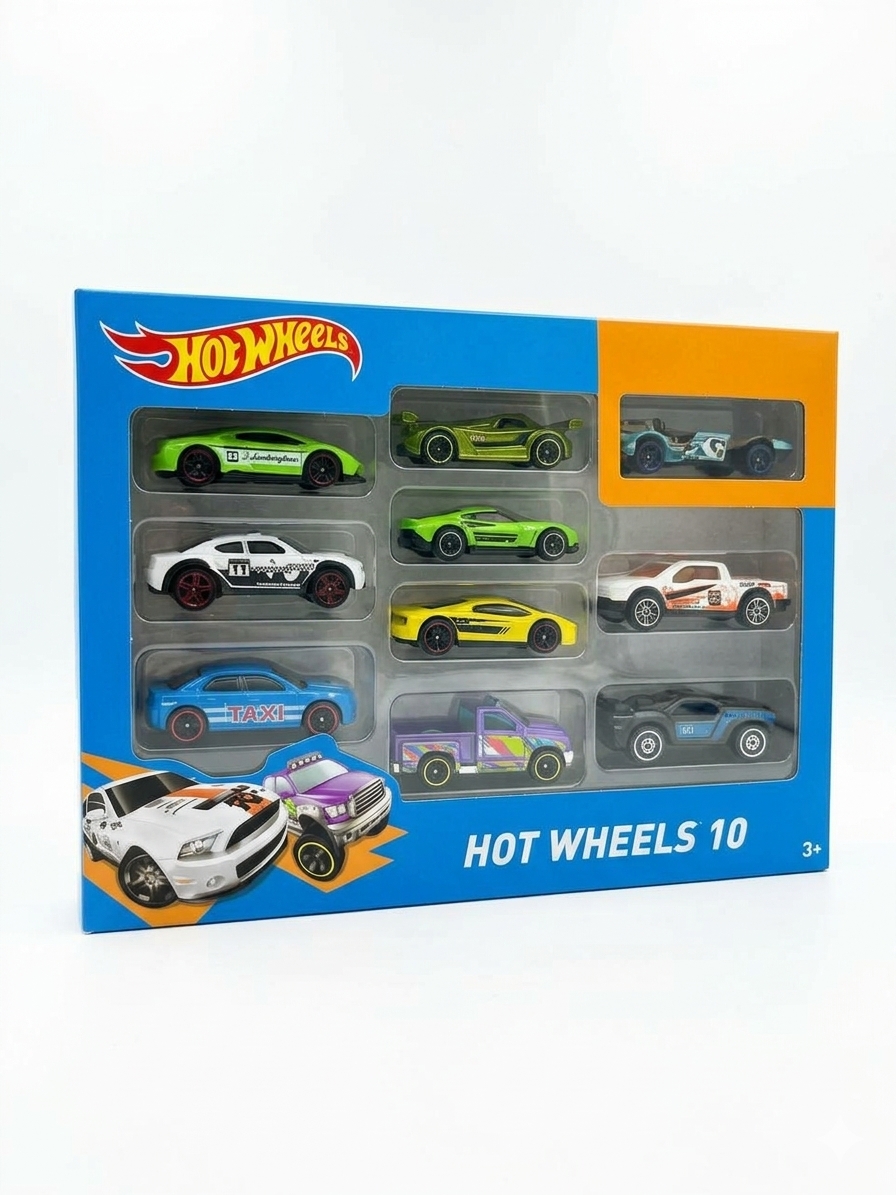 HOT WHEELS SET OF 10 CARS - GIFT PACK
