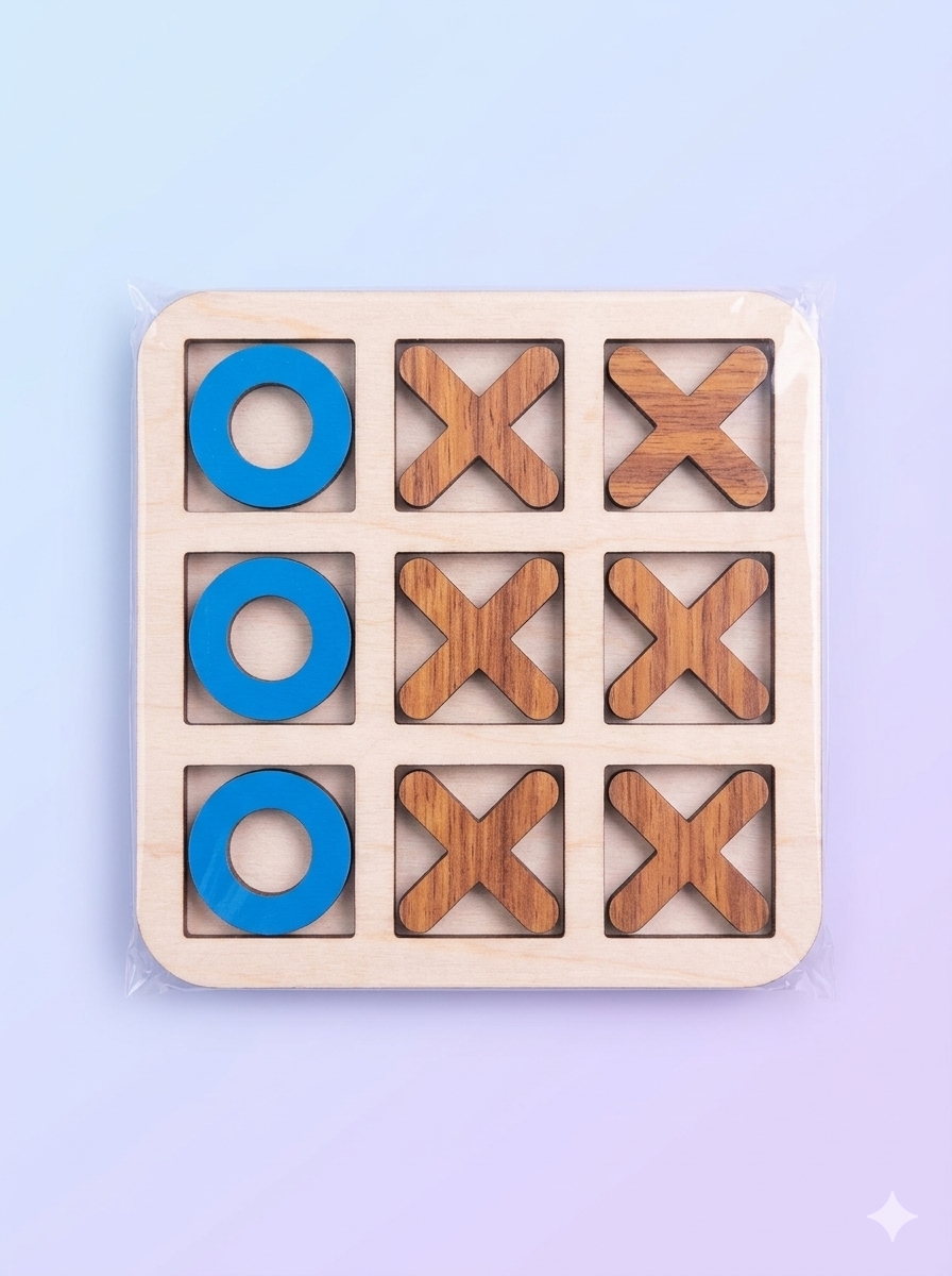 WOODEN  TIC TAC TOE - 6 INCH
