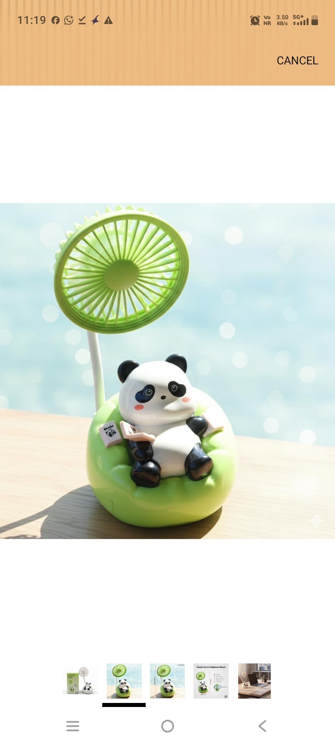 SLEEPING PANDA WITH ROTATING FAN 