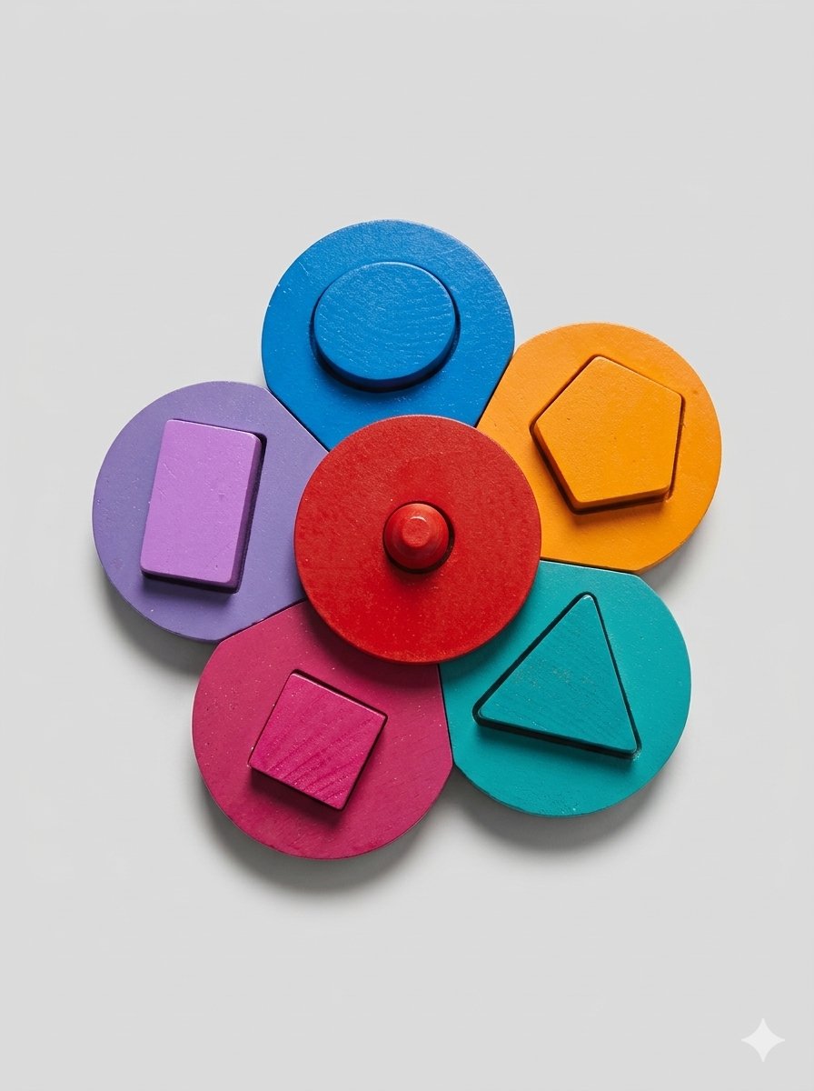 WOODEN SHAPE SORTING -FLOWER SHAPE