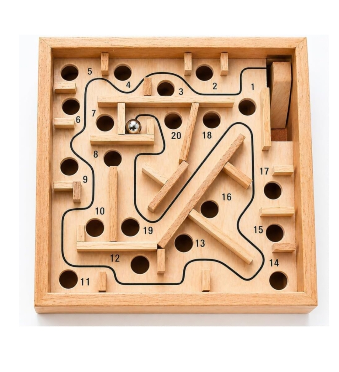 WOODEN MAZE BALACING BOARD