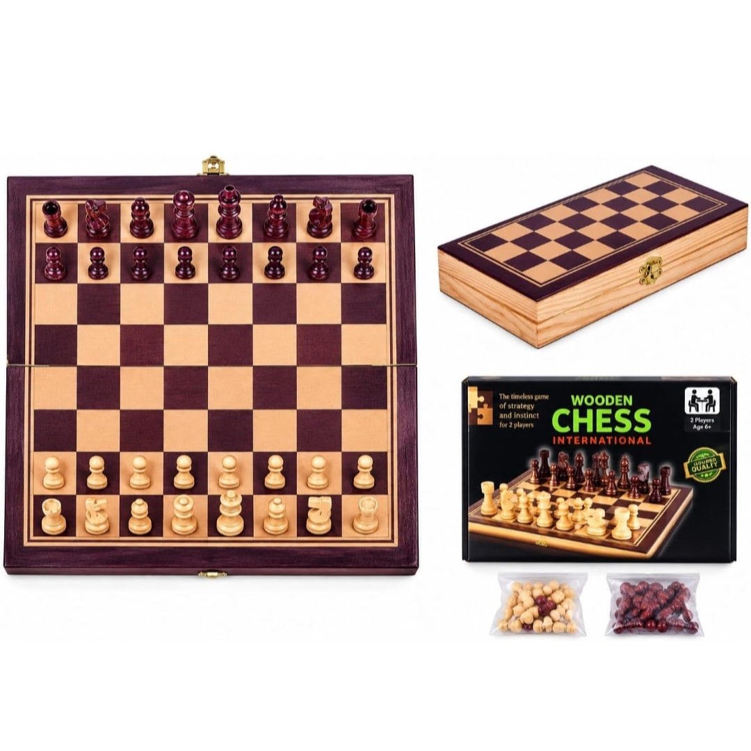 WOODEN INTERNATIONAL CHESS BOARD