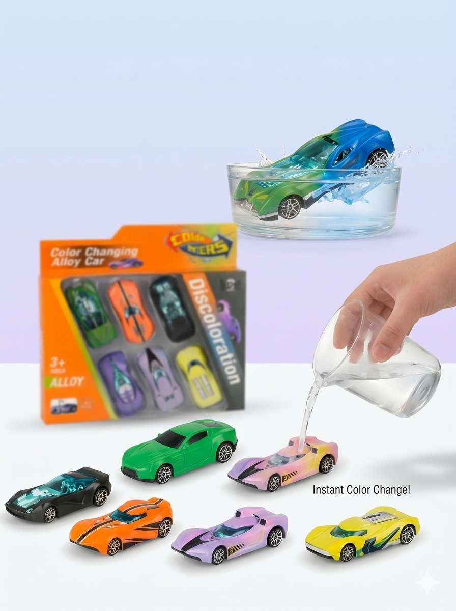 Hot Water Color Changing Metal Cars | 6-Piece Die-Cast Alloy Racing Car  hover