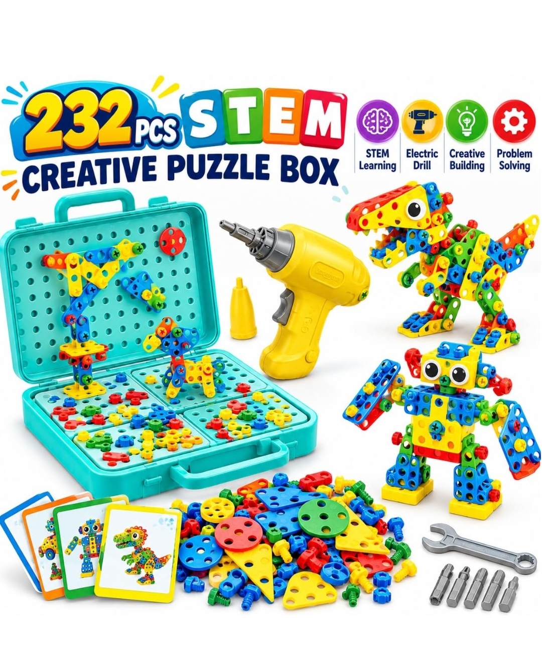 STEM CREATIVE PUZZLE BOX- 232 PIECE DIY BUILDING TOY hover