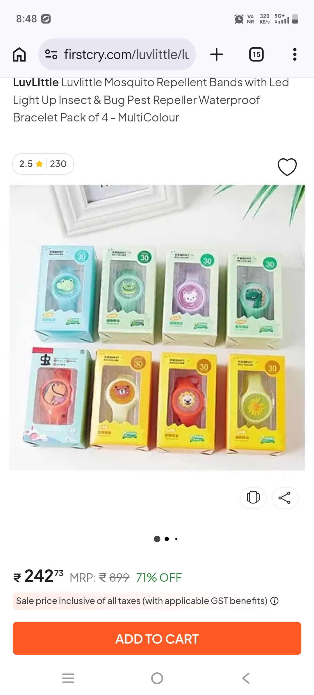 MOSQUITO REPELLENT BAND (1 PCS) hover