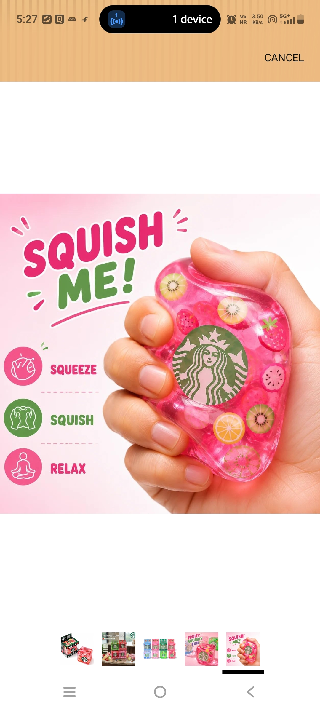 Squishy Cube starbuck- Random Color  hover