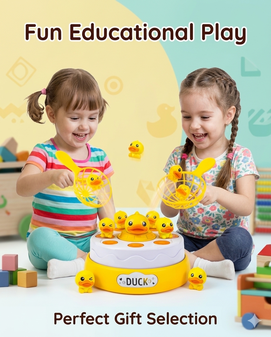 BOUNCING DUCK CATCHING GAME WITH 2 BASKETS hover