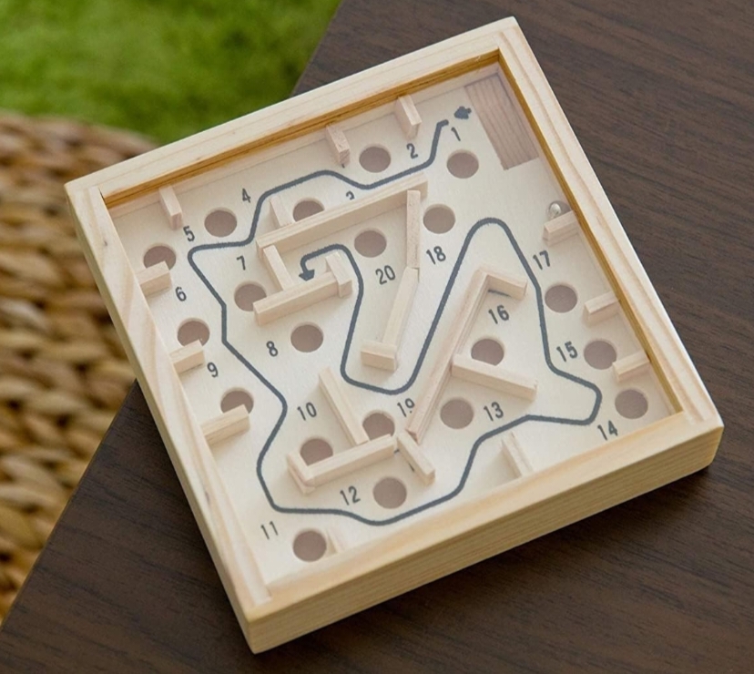 WOODEN MAZE BALACING BOARD hover