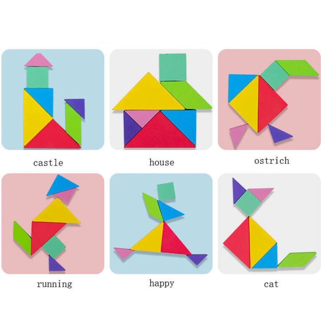 WOODEN TANGRAM - PINK hover