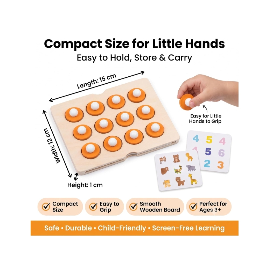 MONTESSORI WOODEN MEMORY MATCHING BOARD GAME hover
