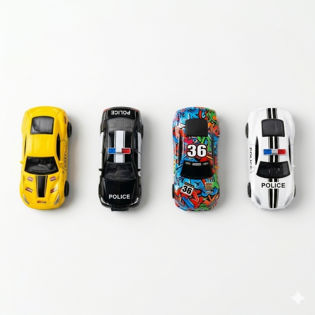 4 PCS METAL RACING CARS hover