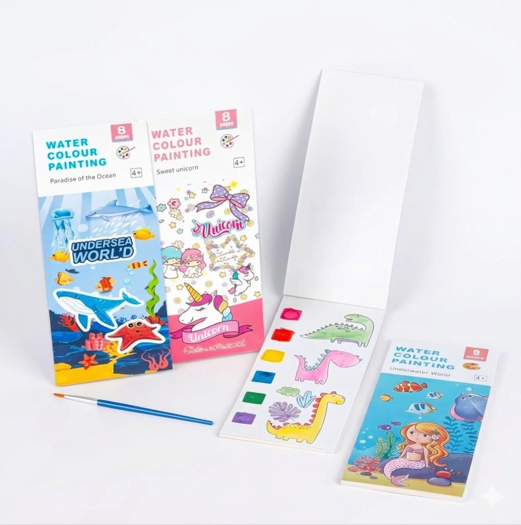 8 PAGES WATER COLOUR PAINTING BOOK hover