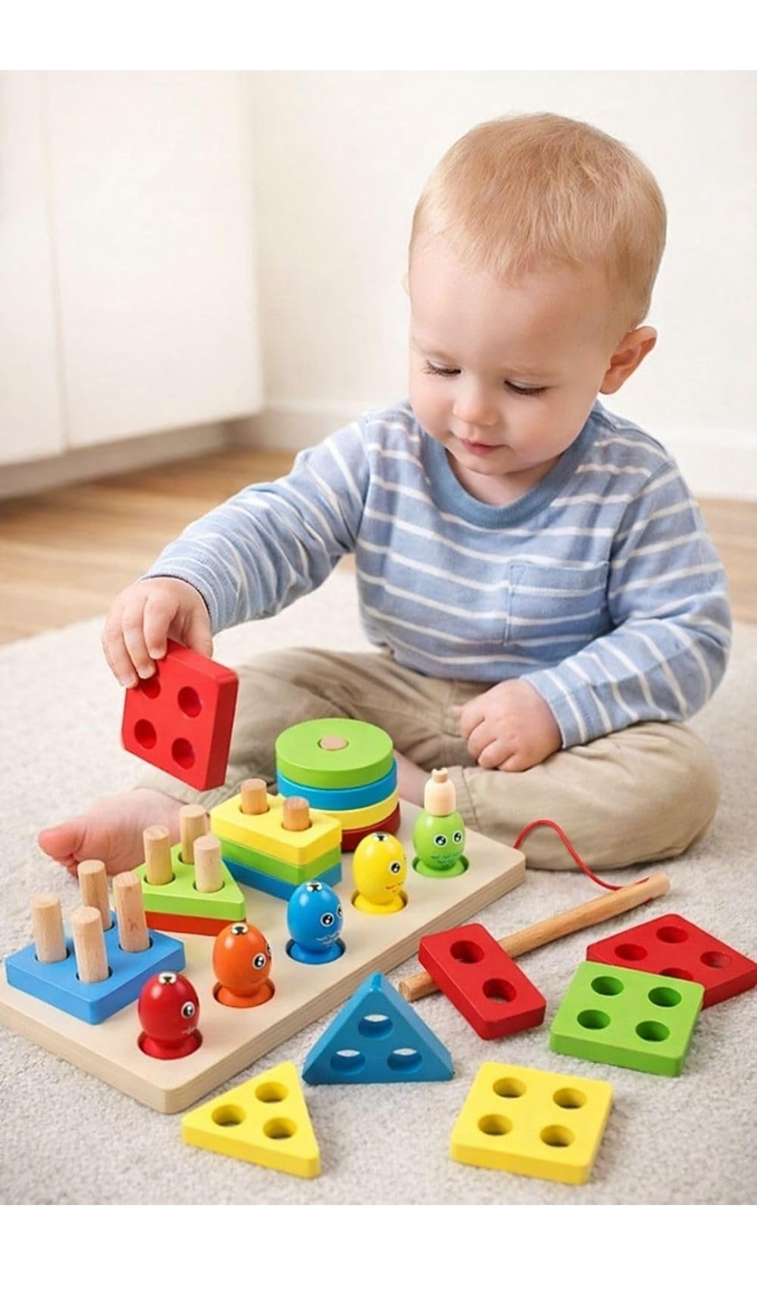 WOODEN MONTESSORI SHAPE SORTING AND MAGNETIC FISHING hover