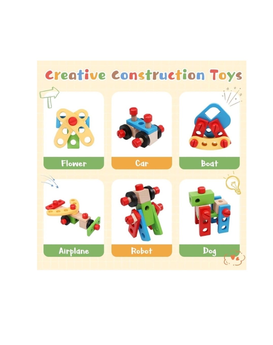 39 PCS WOODEN NUT & BOLTS CONSTRUCTION TOY hover