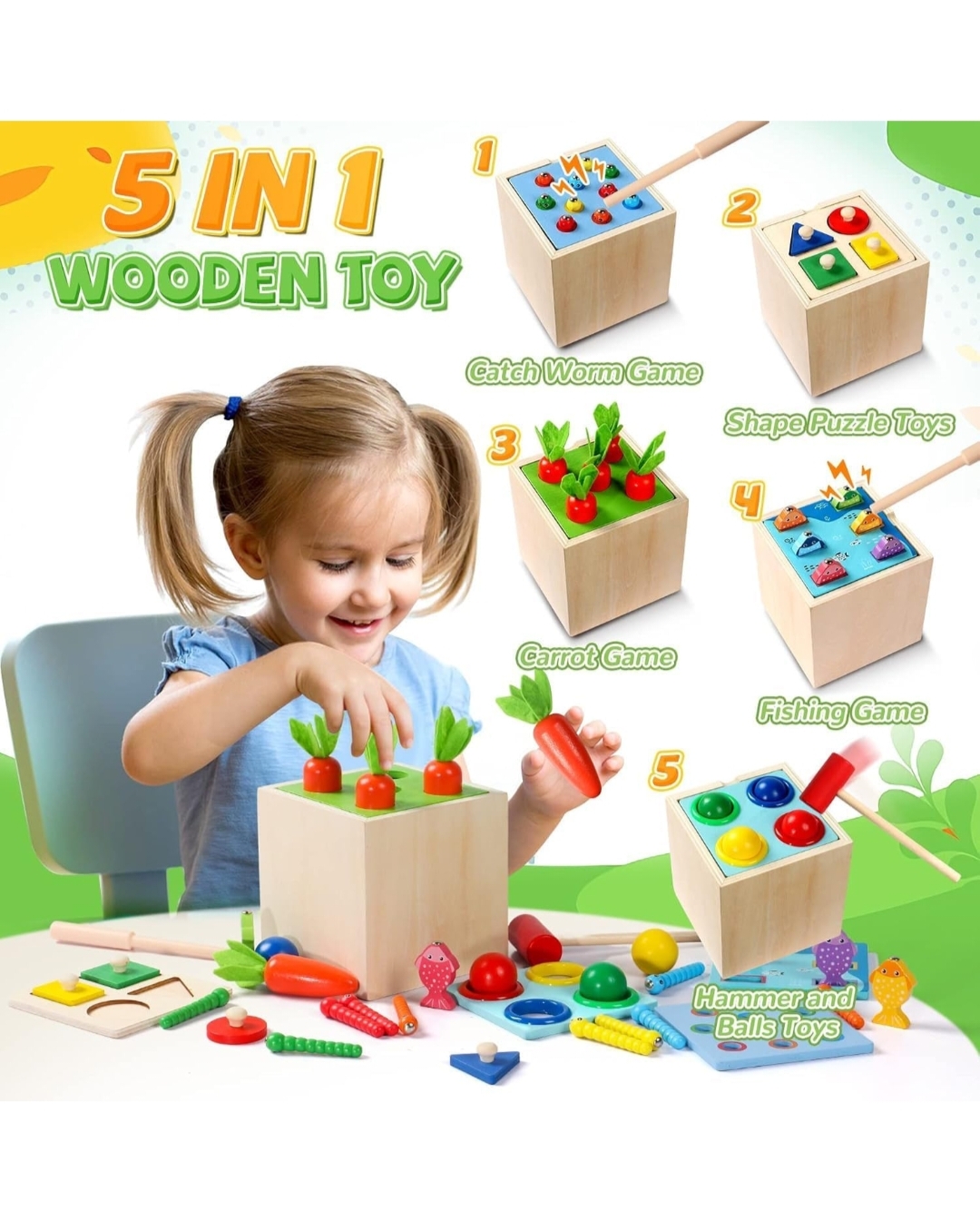 5 in 1 MONTESSORI WOODEN ACTIVITY BOX hover